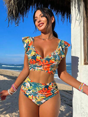 Biquíni Feminino Cintura Alta Estampado