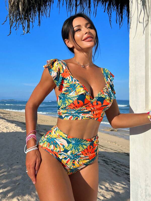 Biquíni Feminino Cintura Alta Estampado