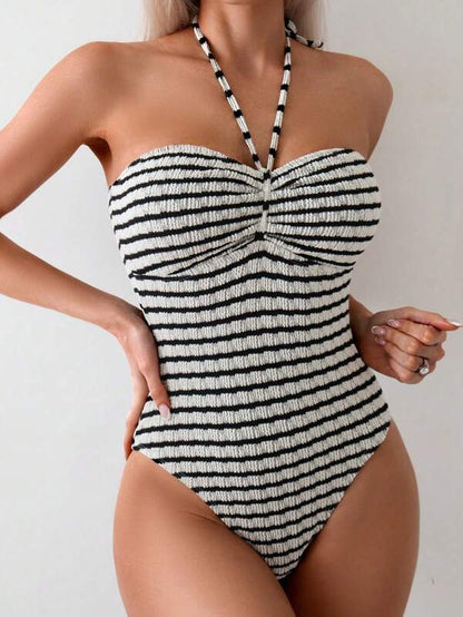 Maiô Feminino Com Bojo Listrado